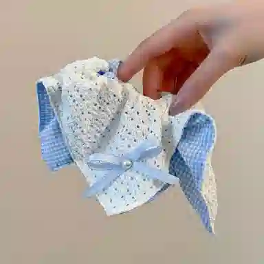 希铃 法式蝴蝶结格纹 布艺 发圈 女款