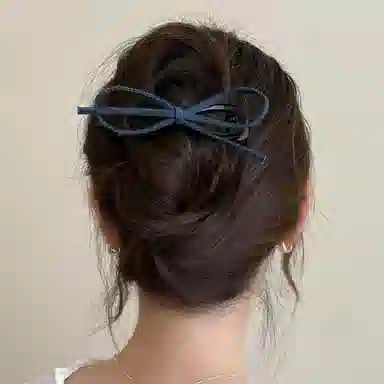 希铃 甜酷少女一字扭扭夹 牛仔布艺 发夹 女款