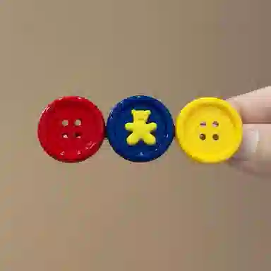 希铃 彩色 小熊纽扣 发夹 女款