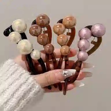 希铃 简约大号珠珠高级感 树脂 发夹 女款