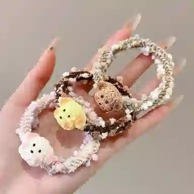 希铃 彩色可爱百搭高弹力 棉麻 头绳 女款