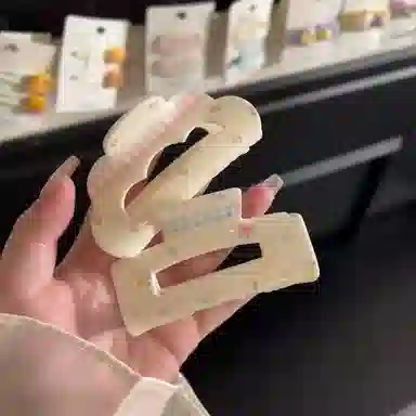 希铃 奶油系列碎花格纹蝴蝶结#好运 亚克力 发夹 女款