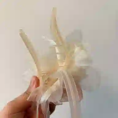 希铃 花朵流苏仙气懒人鸭嘴 半抓 全抓 后脑勺 亚克力 绢纱 发夹 女款