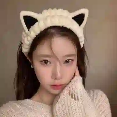 希铃 猫耳朵洗脸发带 金丝绒 发箍 女款