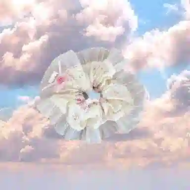 希铃 韩系甜美纽扣蕾丝蝴蝶结#好运 棉麻 发圈/头绳 女款