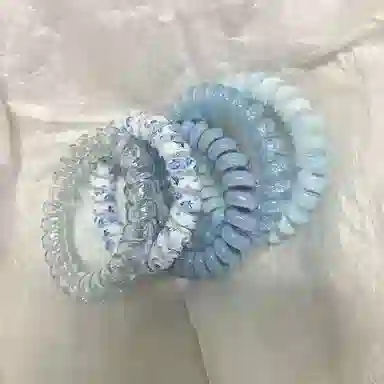 希铃 海盐薄荷蓝组合款电话圈高弹力 树脂 发圈 女款