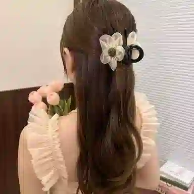 希铃 精致花朵设计 网纱 发夹 女款