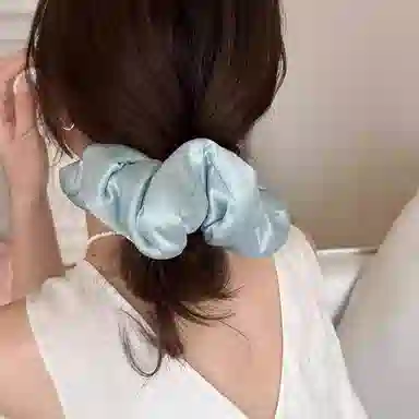 希铃 枕头睡眠缎面高级感 雪纺 发圈 女款