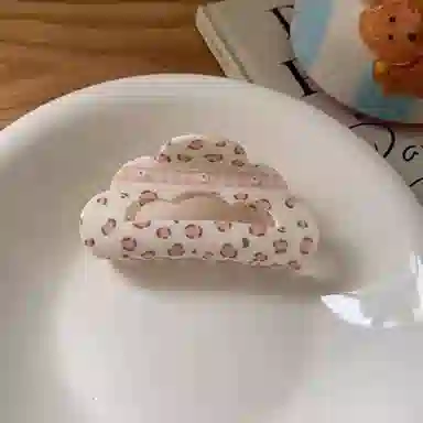 希铃 奶油系列碎花格纹蝴蝶结#好运 亚克力 发夹 女款