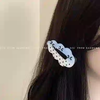 希铃 甜妹波点蝴蝶结波浪云朵#好运 亚克力 发夹 女款