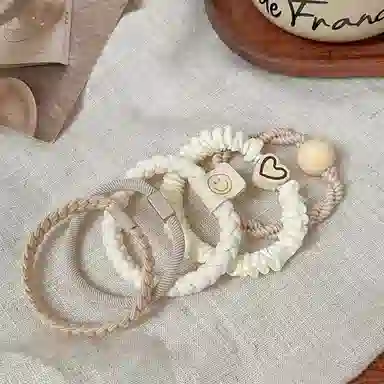 希铃 黑白棕高弹力耐用高端 皮筋 发圈 女款