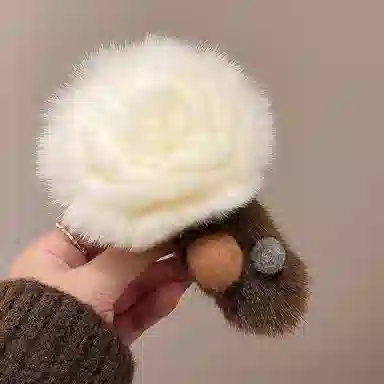 希铃 秋日超仙花朵高级感抓夹大号 毛绒 发夹 女款