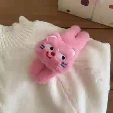 希铃 可爱趣味眨眼五色小猫 毛绒 发夹 女款