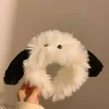 希铃 黑耳朵小狗可爱毛绒 聚酯纤维 发箍 女款