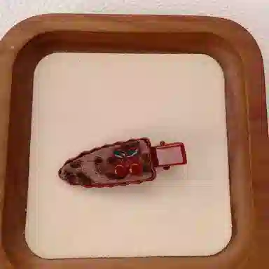 希铃 小众豹纹樱桃字母 布艺 发夹 女款