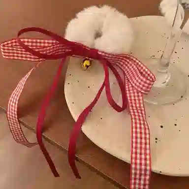 希铃 格子飘带 聚酯纤维 发圈 女款