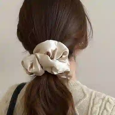 希铃 枕头睡眠缎面高级感 雪纺 发圈 女款