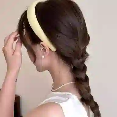 希铃 简约鹅黄色系 帆布 发箍 女款