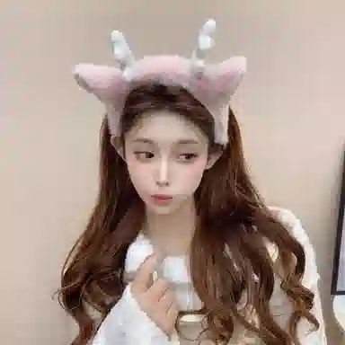 希铃 可爱鹿角 毛绒 发箍 女款