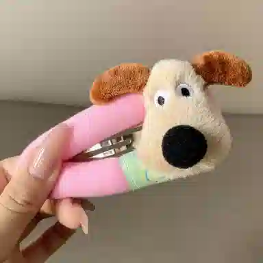 希铃 可爱卡通小狗趣味软软 布艺 发夹 女款