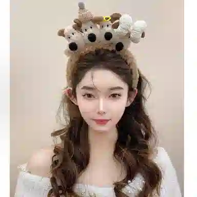 希铃 可爱掌门狗 小狗甜美 涤纶 发箍 女款