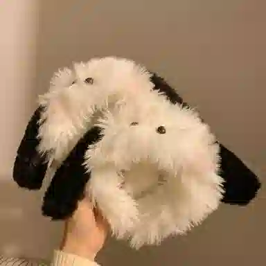 希铃 黑耳朵小狗可爱毛绒 聚酯纤维 发箍 女款