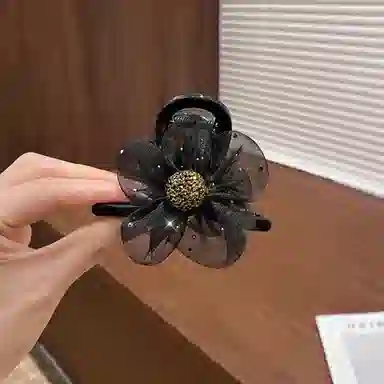 希铃 高级感花朵气质抓夹 网纱 发夹 女款