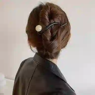 希铃 简约大气扭扭夹大珠珠高级 亚克力 发夹 女款