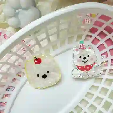 希铃 可爱甜美精致百搭西高地比熊狗狗布偶小猫 树脂 发夹 女款