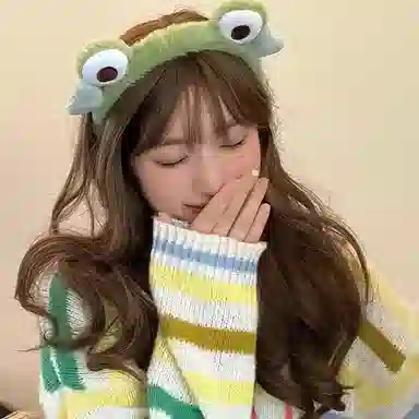 希铃 大眼萌蛙 帆布 发箍 女款