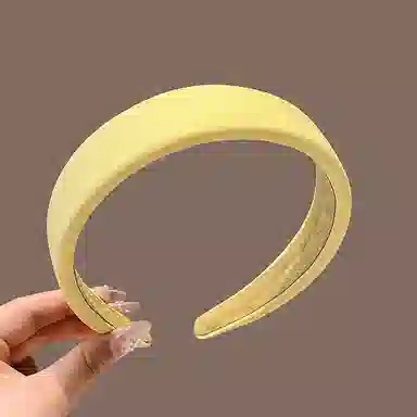 希铃 简约鹅黄色系 帆布 发箍 女款