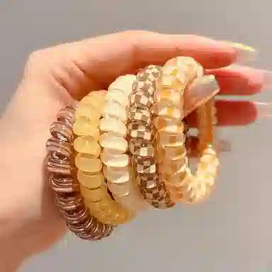 希铃 果冻彩色系列 电话圈组合款 树脂 发圈/头绳 女款