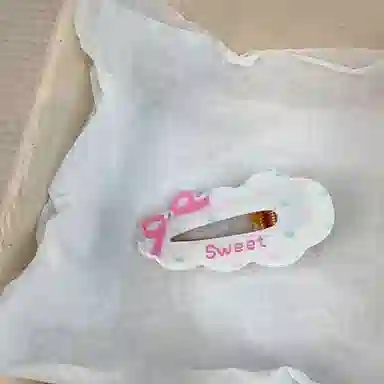 希铃 甜妹波点蝴蝶结波浪云朵#好运 亚克力 发夹 女款