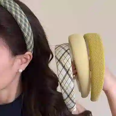 希铃 简约鹅黄色系 帆布 发箍 女款