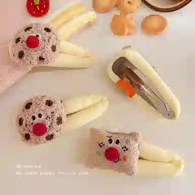 希铃 可爱曲奇饼甜美趣味 布艺 发夹 女款