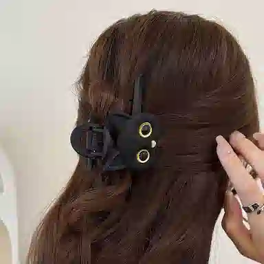 希铃 超可爱日系黑猫个性卡通 亚克力 发夹 女款