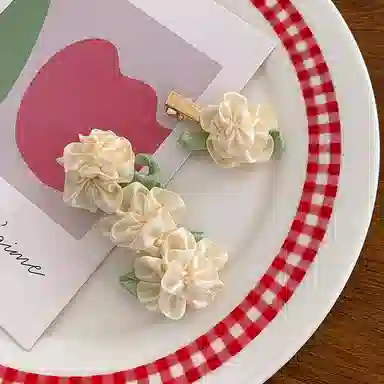 希铃 清冷感茉莉 棉麻 发夹 女款