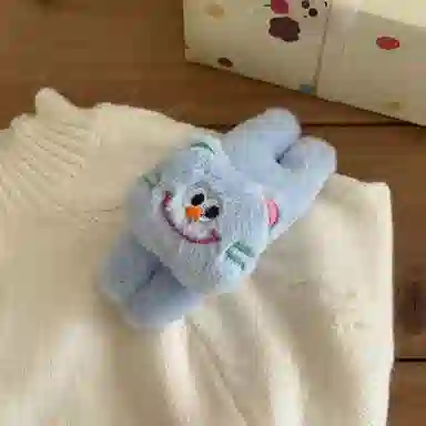 希铃 可爱趣味眨眼五色小猫 毛绒 发夹 女款