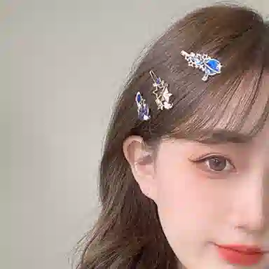 希铃 梦幻星空唯美星星月亮 亚克力 发夹 女款