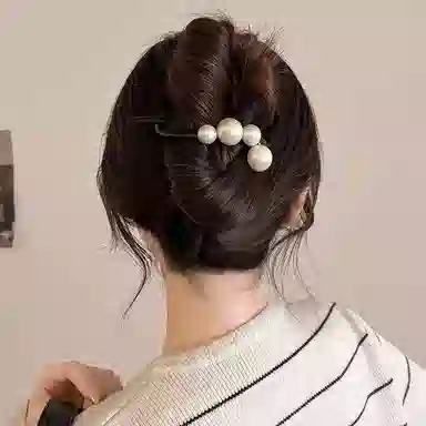 希铃 简约大号珠珠高级感 树脂 发夹 女款