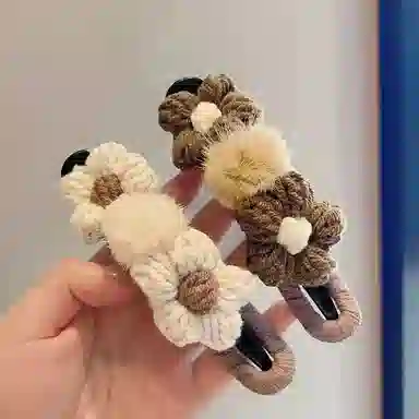 希铃 秋冬针织双花大号高级感抓夹 毛线 发夹 女款