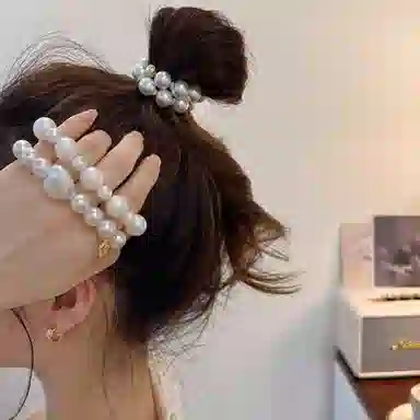 希铃 白月光珍珠链式 亚克力 发圈 女款