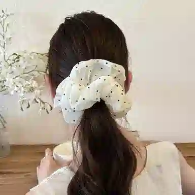 希铃 温柔波点 网纱 发圈 女款