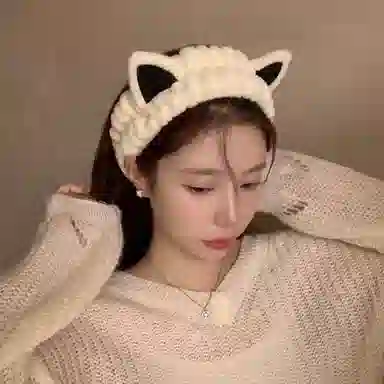 希铃 猫耳朵洗脸发带 金丝绒 发箍 女款