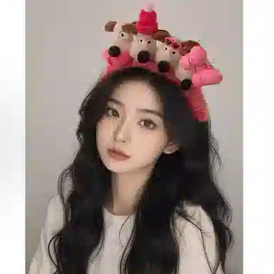 希铃 可爱掌门狗 小狗甜美 涤纶 发箍 女款