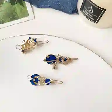 希铃 梦幻星空唯美星星月亮 亚克力 发夹 女款