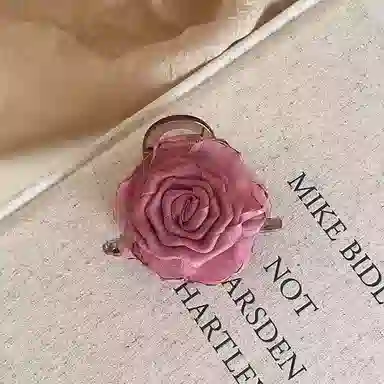 希铃 玫瑰花朵 高级感精致 优雅半扎抓夹 女款