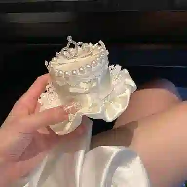 希铃 超级甜心生日蛋糕蕾丝花边侧边鸭嘴夹 棉麻 发夹 女款