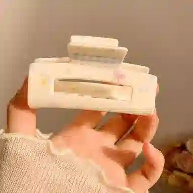 希铃 奶油系列碎花格纹蝴蝶结#好运 亚克力 发夹 女款