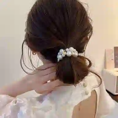 希铃 白月光珍珠链式 亚克力 发圈 女款